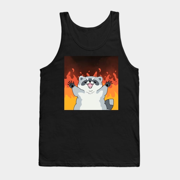 Raccoon Arson Tank Top by Wandering Octopus Designs